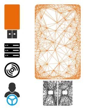 Hatched USB Flash Drive Vector Mesh イラスト素材