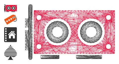 Hatched Video Graphics Card Vector Mesh 库存插图