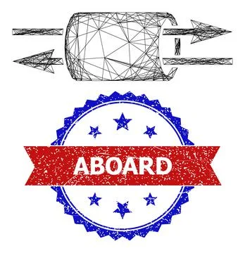 Hatched VPN Pipe Web Mesh and Scratched Bicolor Aboard Watermark Stock Illustration