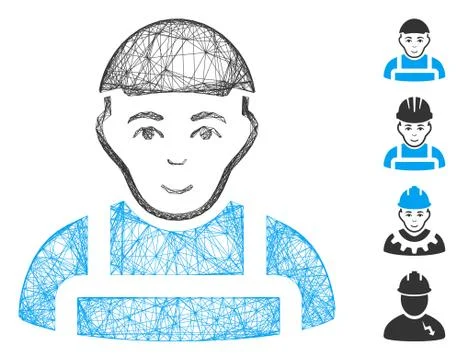 Hatched Worker Vector Mesh Stockillustratie