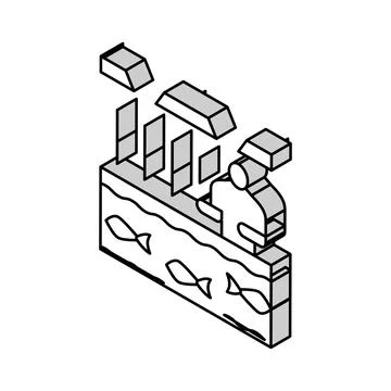 Hatcheries salmon isometric icon vector illustration イラスト素材