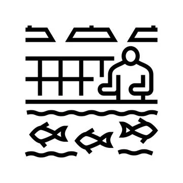 Hatcheries salmon line icon vector illustration Stock Illustration