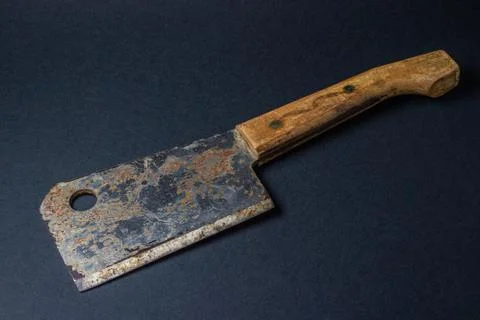 Hatchet on a black background.  Stock Photos