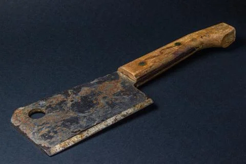 Hatchet on a black background.  Stock Photos