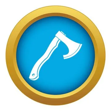 Hatchet icon blue vector isolated Stock Illustration