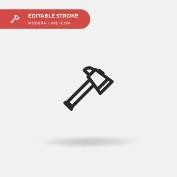 Hatchet Simple vector icon. Illustration symbol design template for web mobil Stock Illustration