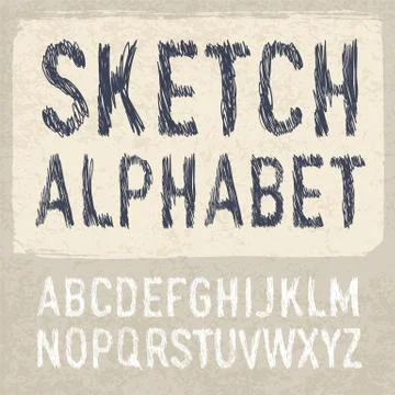 Hatching alphabet symbols set. vector, eps 10. 库存插图