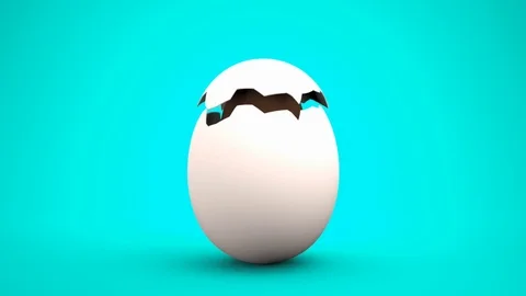 Hatching egg of white eggshell splitting after swaying 库存影片 107247717