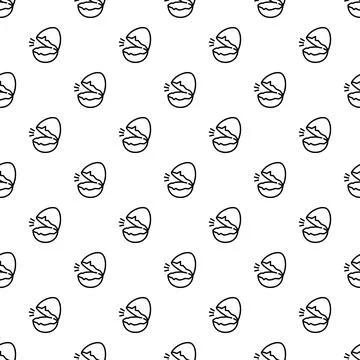 Hatching eggshell seamless pattern showing birth concept Illustrazione stock