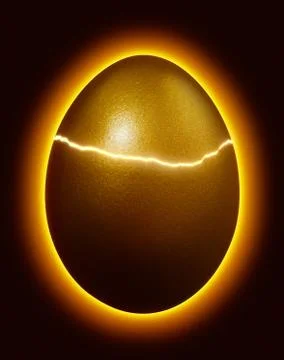 Hatching golden egg Stock Photos
