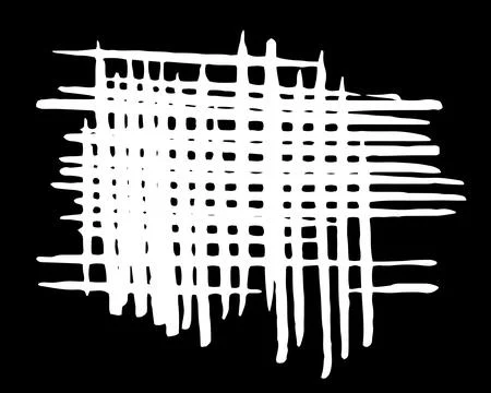 Hatching texture hand painted with brush stroke on black Stock Illustration