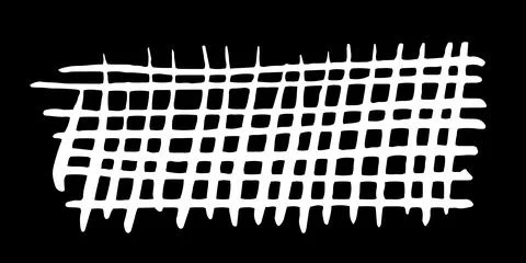 Hatching texture hand painted with brush stroke on black Illustrazione stock