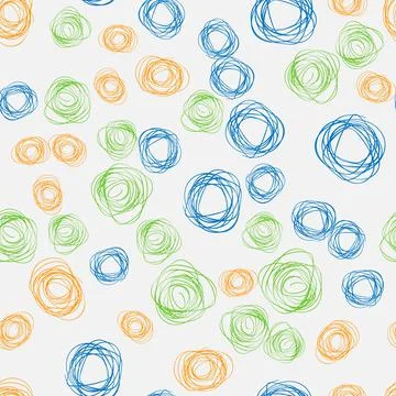 Hatching vector Abstract geometric circle seamless pattern. Stock Illustration