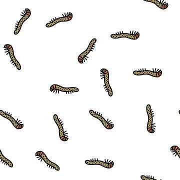 Hatchlings silkworm vector seamless pattern Stock Illustration