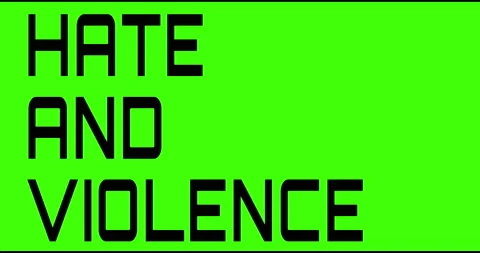 Hate and violence text green screen, masked glitched effect. Stock Footage 132617829