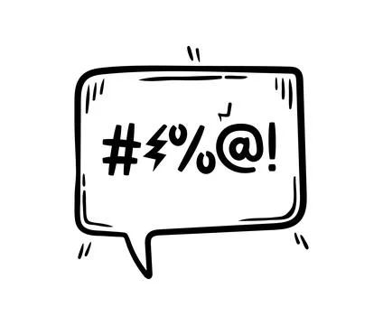 Hate angry talk, comic swear speech bubble curse Stock Illustration