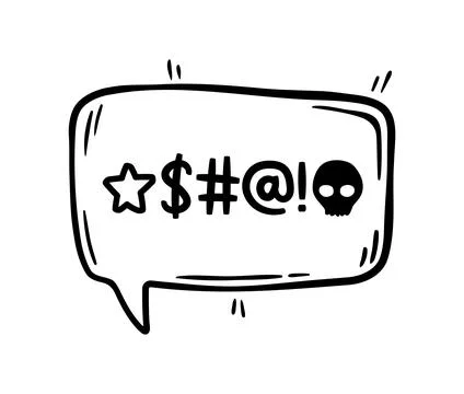Hate angry talk, comic swear speech bubble, curse Stock Illustration
