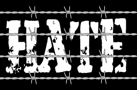 Hate With Barbed Wire Ilustração Stock