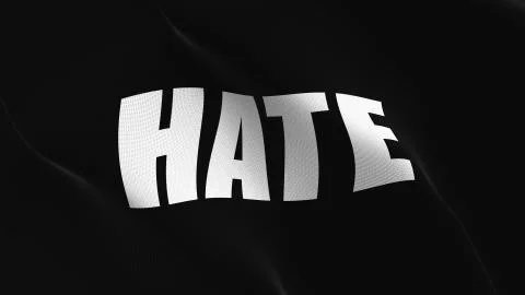 Hate flag waving on wind. Stock Illustration