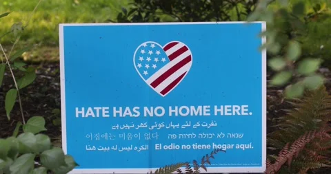 Hate Has No Home Here Video stock 131802325