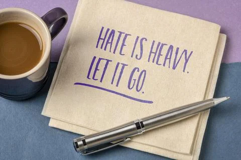 Hate is heavy. Let it go. Stock Photos