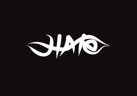 Hate lettering text. Modern calligraphy style vector illustration. Stock Illustration