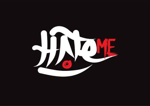 Hate Me lettering text. Modern calligraphy style vector illustration. Stock Illustration