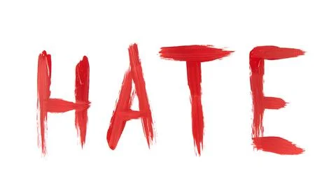 Hate in Red Paint Stock Photos