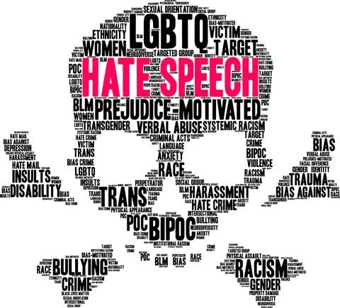 Hate Speech Word Cloud Stock Illustration