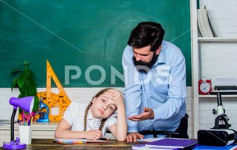 Hate studying. education child development. back to school. bearded man teacher Stock Photos