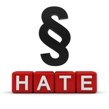 Hate text with the section sign Ilustração Stock
