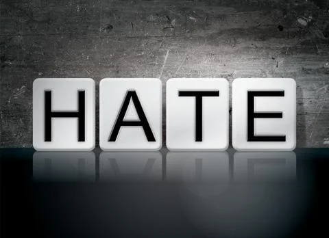 Hate Tiled Letters Concept and Theme Stock Illustration