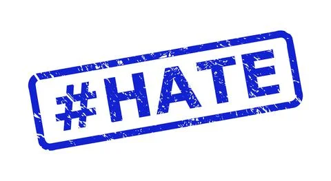 #HATE Watermark with Rubber Texture and Rounded Rect Frame Illustrazione stock