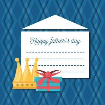 Hathers day card with decoration elements Stock Illustration