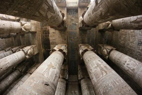 The Hathor temple of Dendera, Egypt Stock Photos
