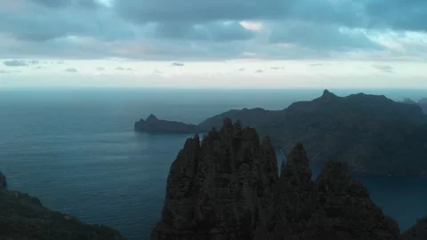 Hatiheu rocks at sunset Stock Footage 300193313