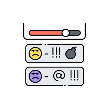 Hatred in comments olor line icon. Pictogram for web page, mobile app, promo. Stock Illustration