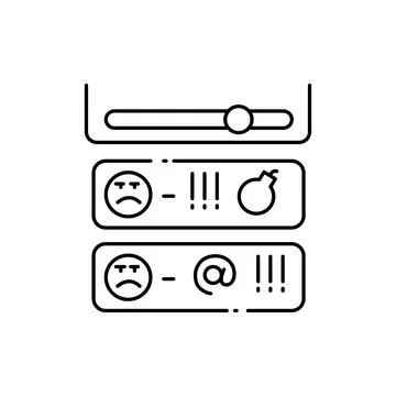 Hatred in comments olor line icon. Pictogram for web page, mobile app, promo. Stock Illustration