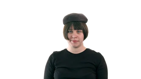 Hats 01 trying on Stock Footage 25706605