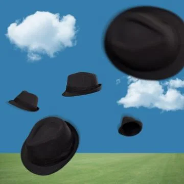 Hats flying in the wind Stock Photos