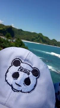 The hats on ocean views Stockfoto's