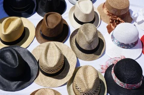 Hats for the summer Stock Photos