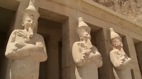 Hatshepsut Statues Stock Footage 1092456