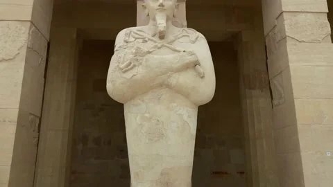 Hatshepsut temple figures columns Stock Footage 195398636