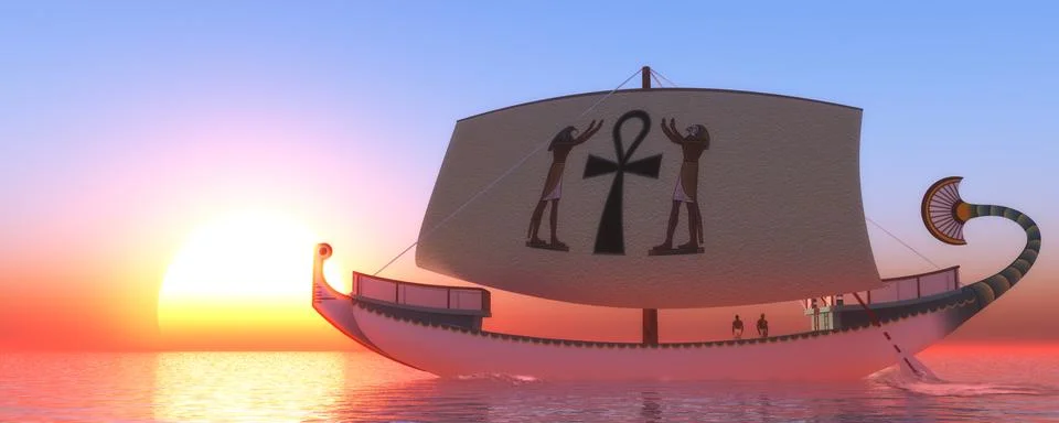 Hatshepsut's Ship 스톡 일러스트