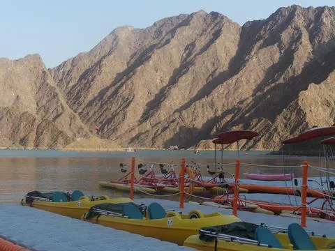 Hatta mountains boating 2 Stock Photos
