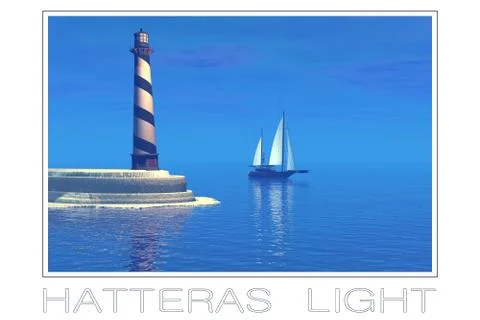 Hatteras light 2 Stock Illustration