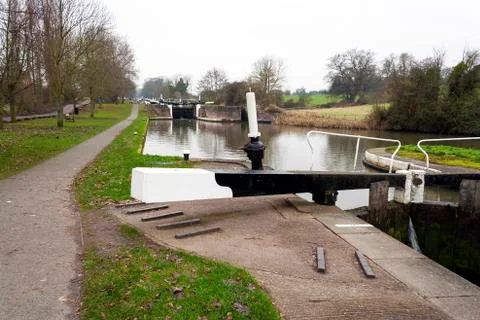 Hatton Locks on a Winter Day 写真素材