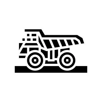 Haul truck steel production glyph icon vector illustration Stock Illustration