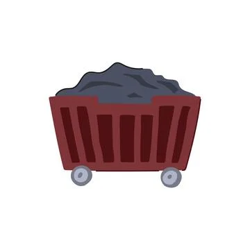 Haulage coal wagon cartoon vector illustration Stock Illustration